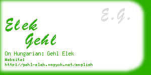 elek gehl business card